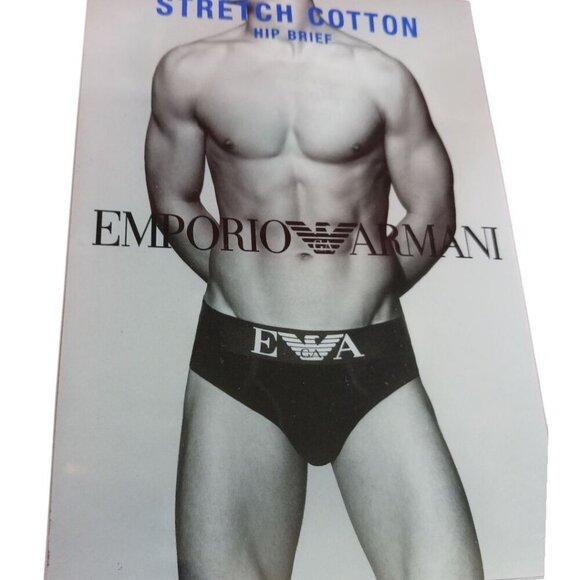 Emporio Armani Other - Emporio Armani Mens Stretch Cotton Hip Brief Underwear Black Size Medium